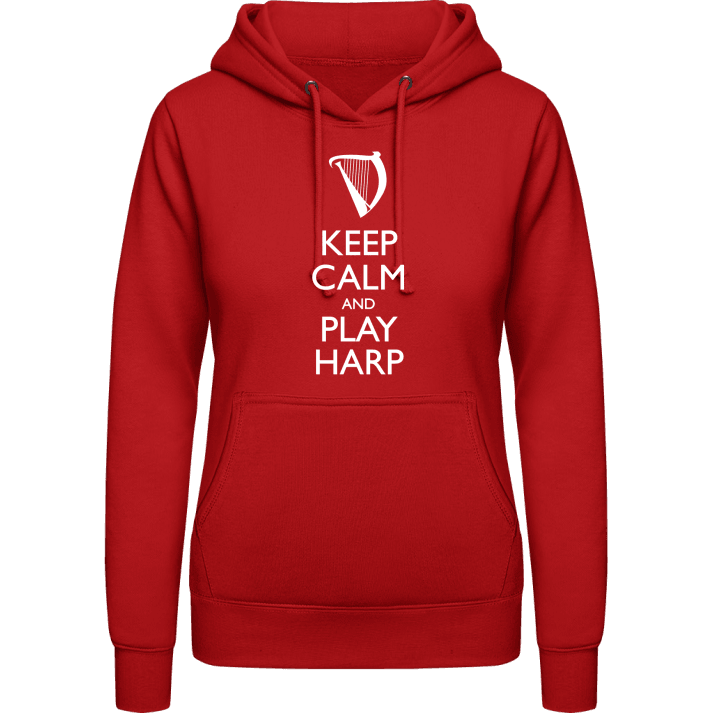 Keep Calm And Play Harp Hoodie för kvinnor contain pic