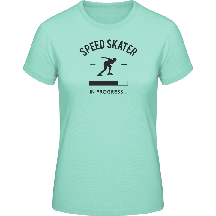 Speed Skater in Progress T-shirt för kvinnor contain pic