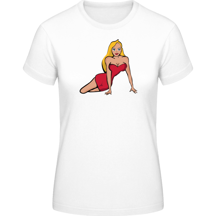 Hot Blonde Woman T-skjorte for kvinner contain pic