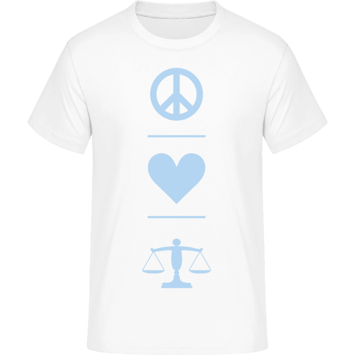 Peace Love Justice Camiseta contain pic