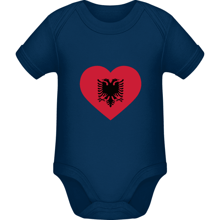 Albanian Heart Flag Baby Romper contain pic