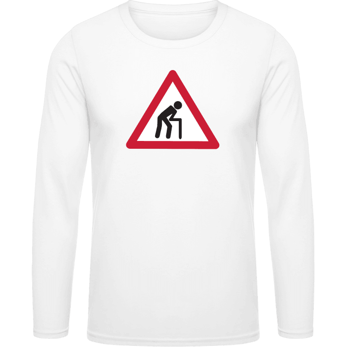 Pensioner Warning Sign Langermet skjorte contain pic