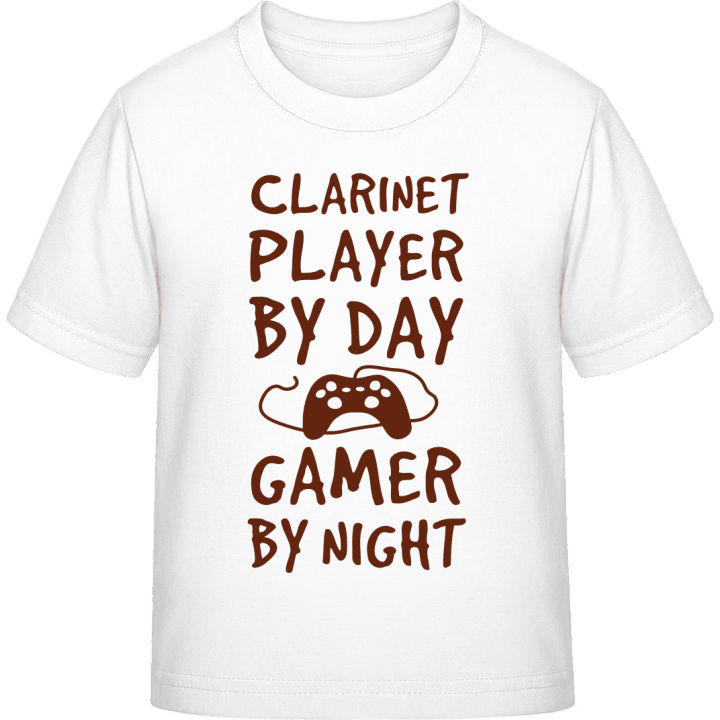 Clarinet Player By Day Gamer By Night T-shirt för barn contain pic