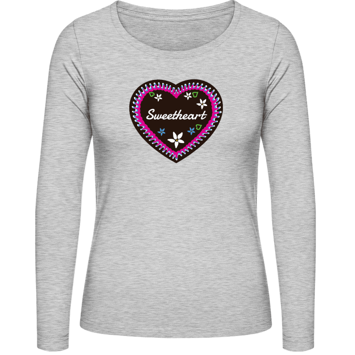 Sweetheart Gingerbread heart Langermet skjorte for kvinner contain pic