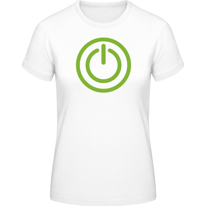 Power On Computer Button T-shirt för kvinnor contain pic