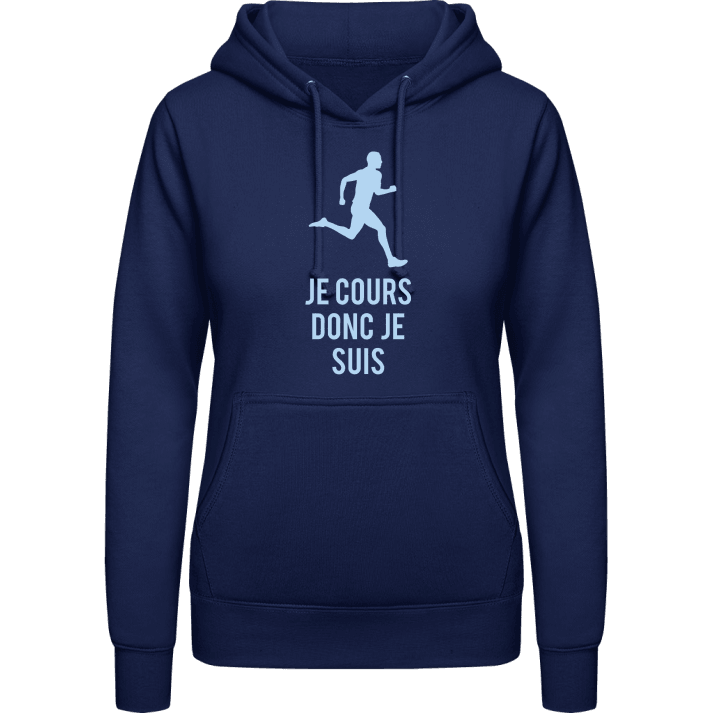 Je cours donc je suis Vrouwen Hoodie contain pic