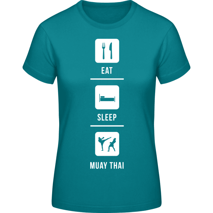 Eat Sleep Muay Thai T-skjorte for kvinner contain pic