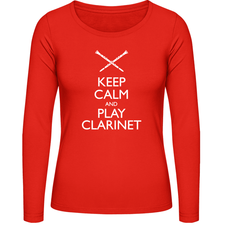 Keep Calm And Play Clarinet Kvinnor långärmad skjorta contain pic