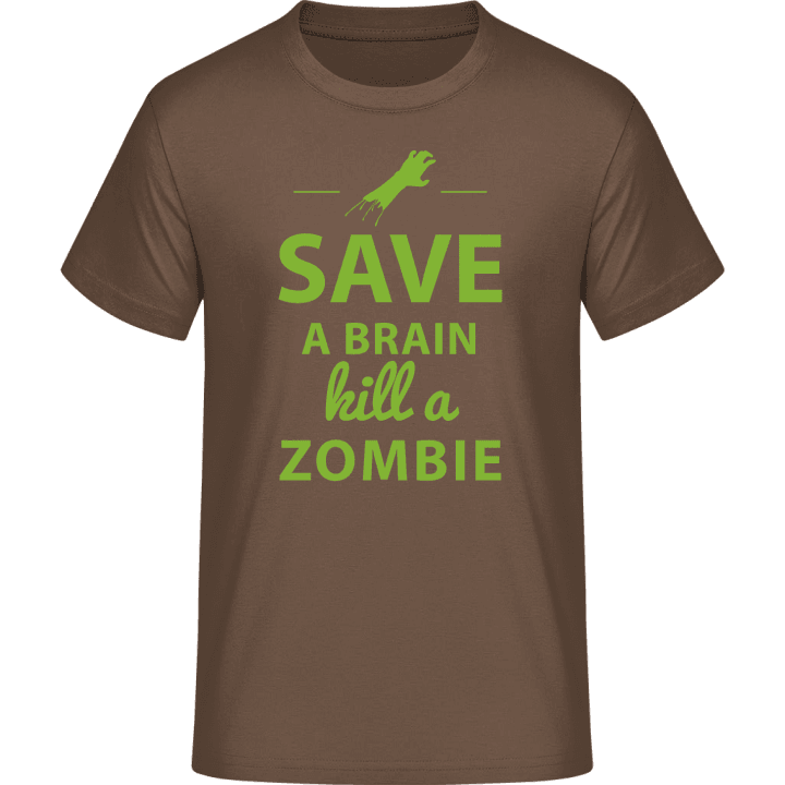 Save A Brain Kill A Zombie Maglietta 0 image