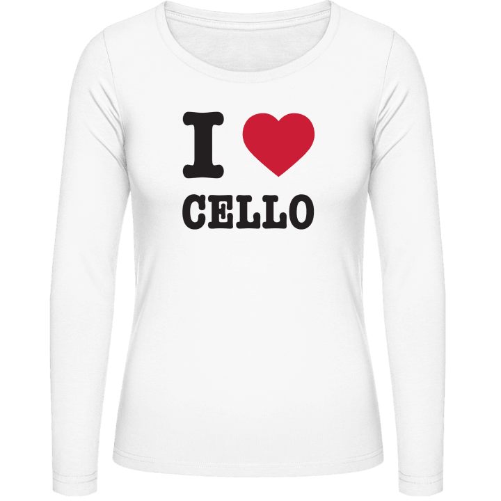 I Love Cello Langermet skjorte for kvinner contain pic