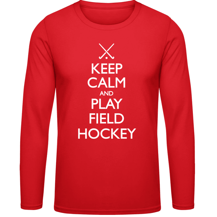 Keep Calm And Play Field Hockey Langermet skjorte contain pic