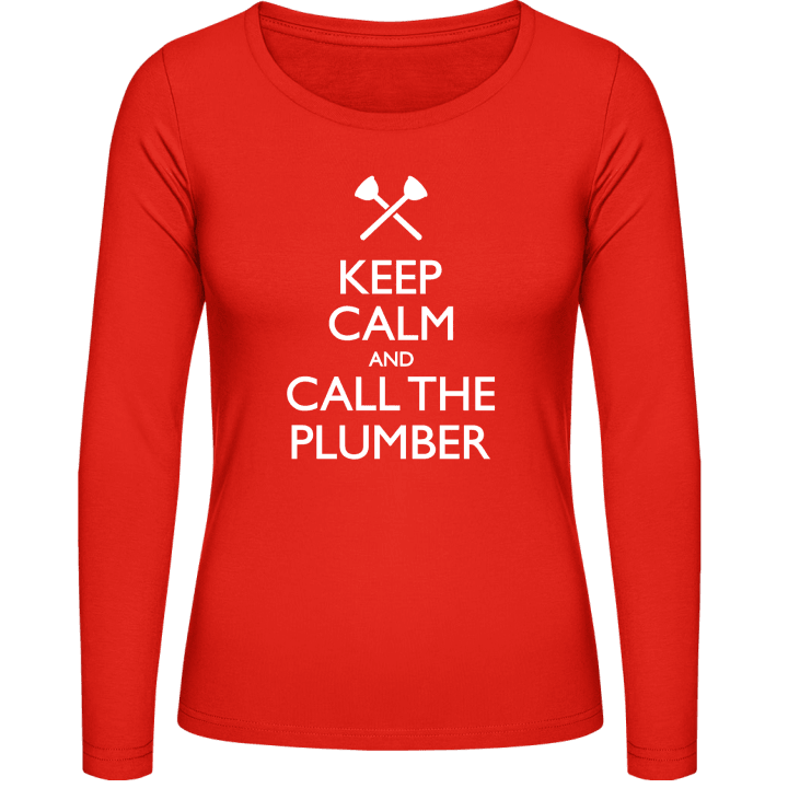 Keep Calm And Call The Plumber Langermet skjorte for kvinner contain pic