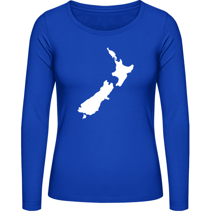New Zealand Country Map T-shirt à manches longues pour femmes contain pic