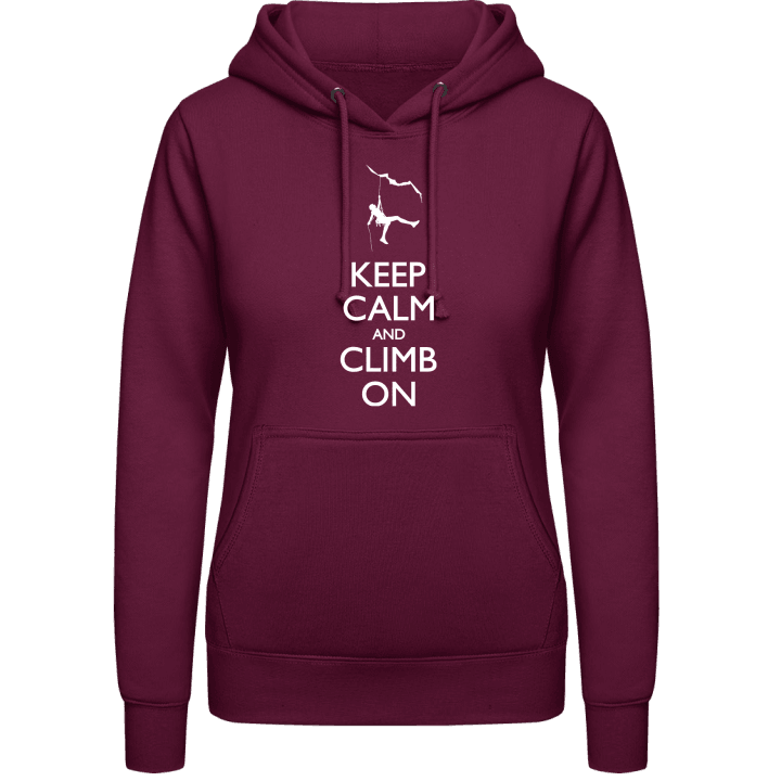 Keep Calm and Climb on Hoodie för kvinnor contain pic