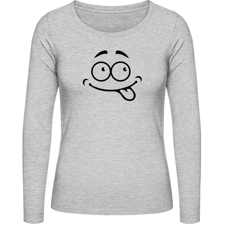 Smiley Tongue Vrouwen Lange Mouw Shirt contain pic