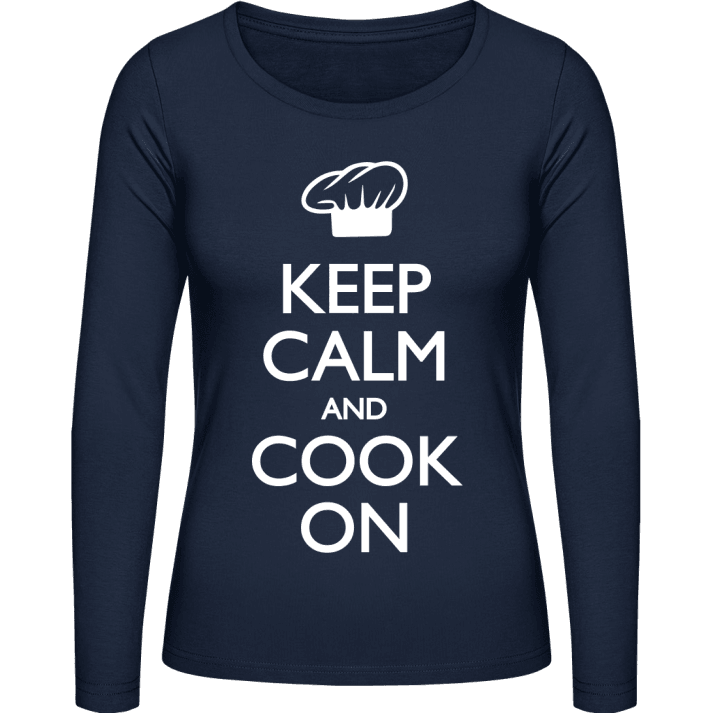 Keep Calm and Cook On Vrouwen Lange Mouw Shirt contain pic