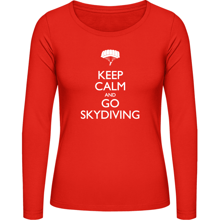 Keep Calm And Go Skydiving Langermet skjorte for kvinner contain pic