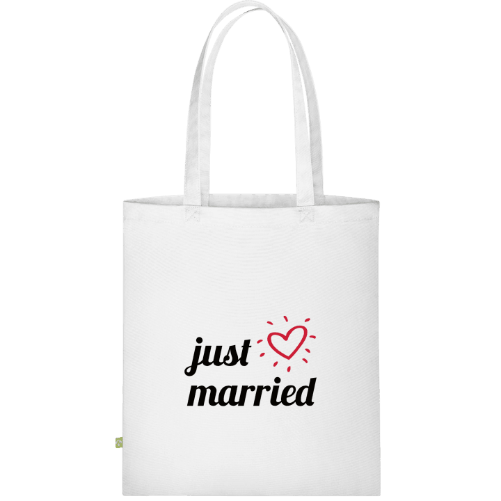 Just Married Heart Väska av tyg contain pic