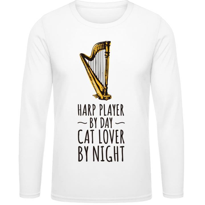 Harp Player by Day Cat Lover by Night Camicia a maniche lunghe contain pic