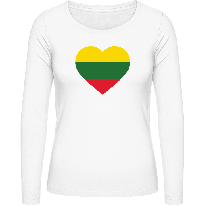 Lithuania Heart Flag Langermet skjorte for kvinner contain pic