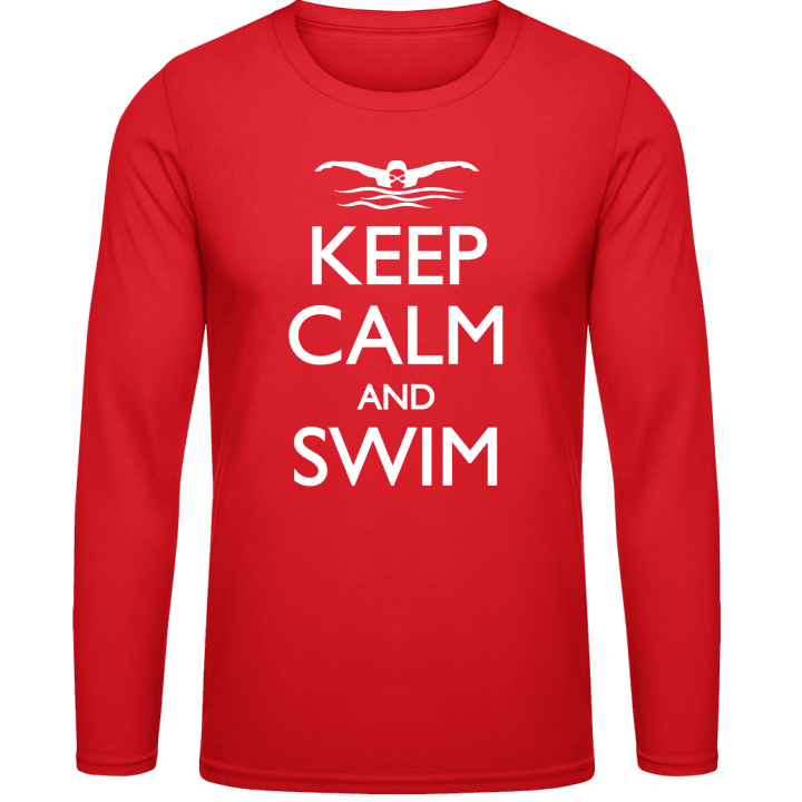 Keep Calm And Swim Långärmad skjorta contain pic