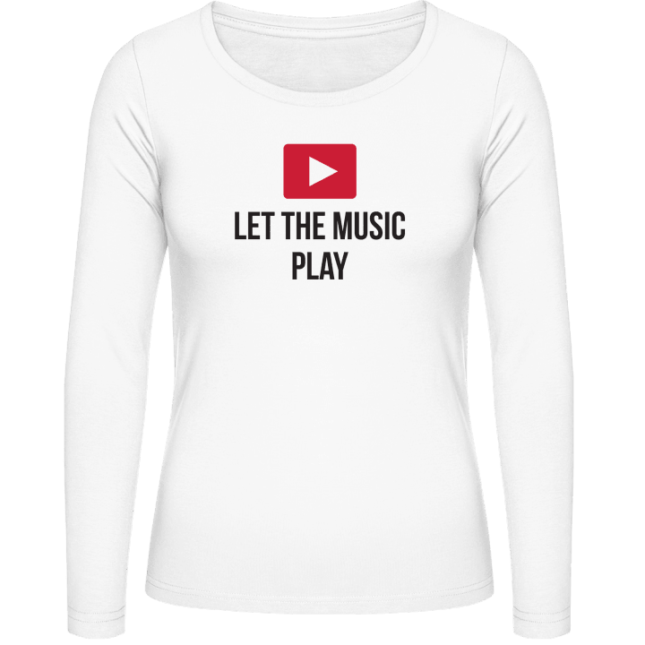 Let The Music Play Button Langermet skjorte for kvinner contain pic