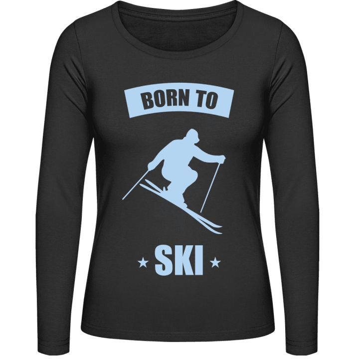Born To Ski Frauen Langarmshirt contain pic