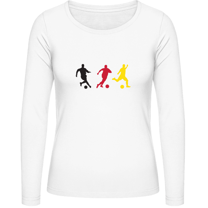 German Soccer Silhouettes Kvinnor långärmad skjorta contain pic