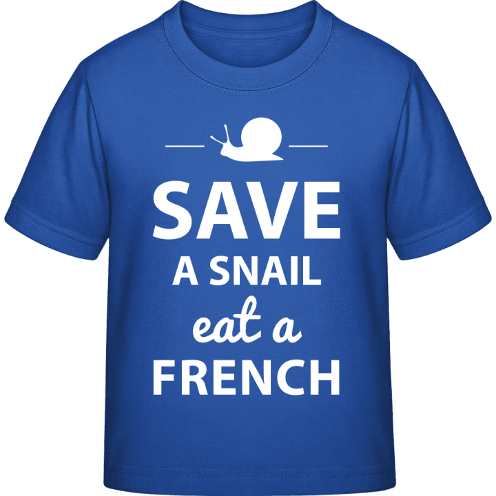 Save A Snail Eat A French T-skjorte for barn contain pic