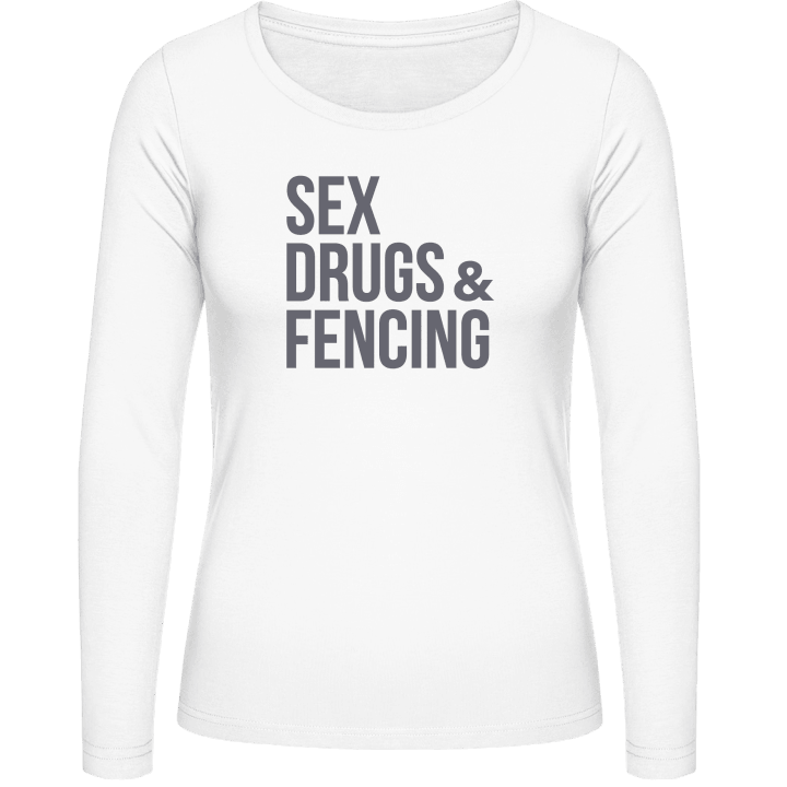 Sex Drugs Fencing Langermet skjorte for kvinner contain pic