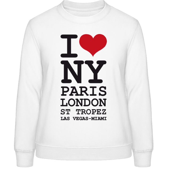 I Love NY Paris London Felpa donna contain pic