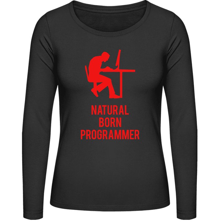 Natural Born Programmer Langermet skjorte for kvinner contain pic