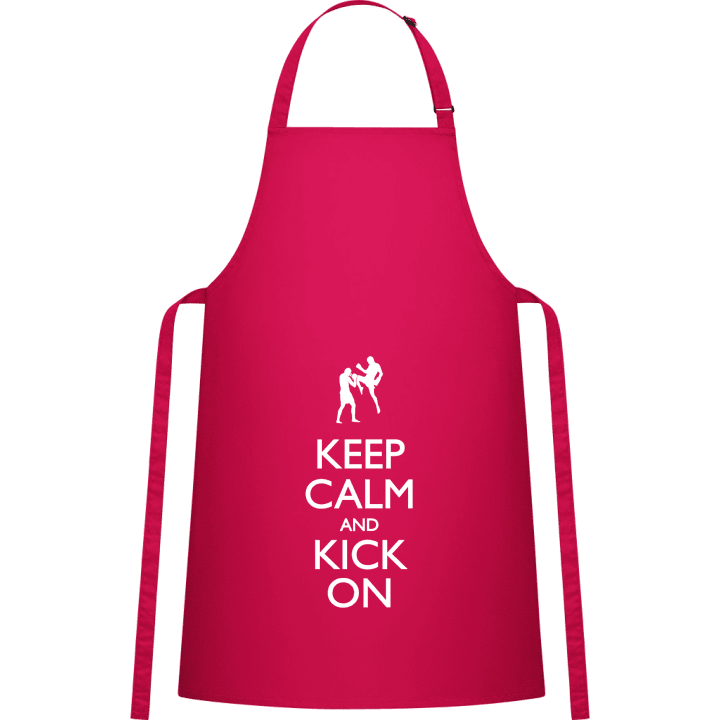 Keep Calm and Kick On Kitchen Apron contain pic