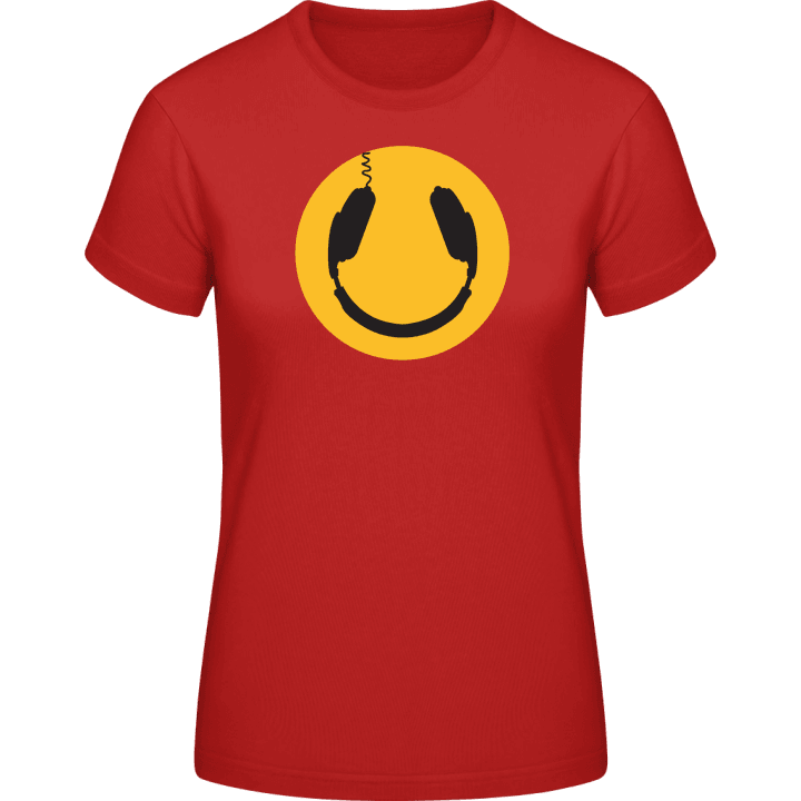 DJ Headphones Smiley T-skjorte for kvinner contain pic