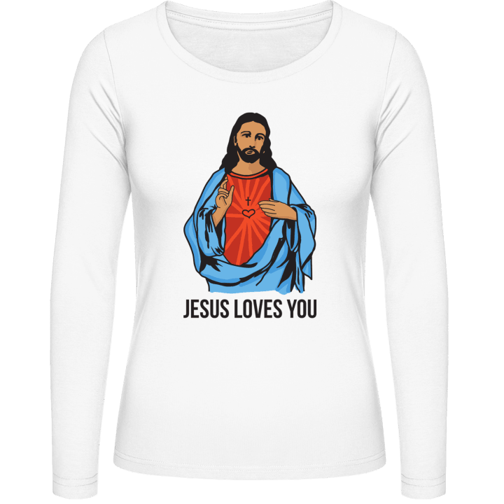 Jesus Loves You Langermet skjorte for kvinner contain pic