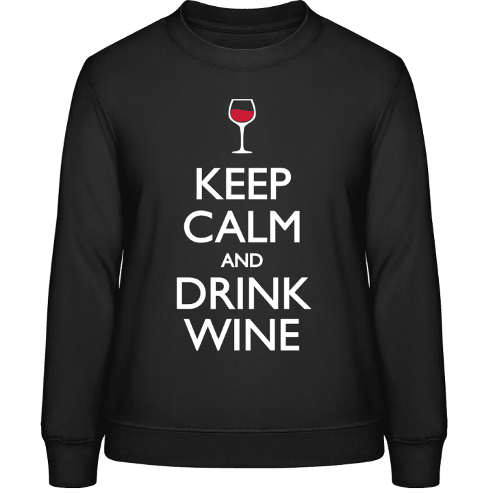 Keep Calm and Drink Wine Sweatshirt för kvinnor contain pic