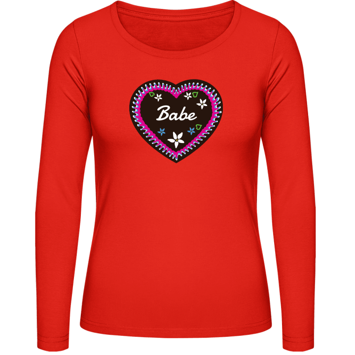 Babe Gingerbread Heart Langermet skjorte for kvinner contain pic