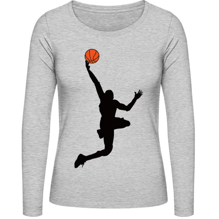 Basketball Dunk Illustration Camisa de manga larga para mujer contain pic