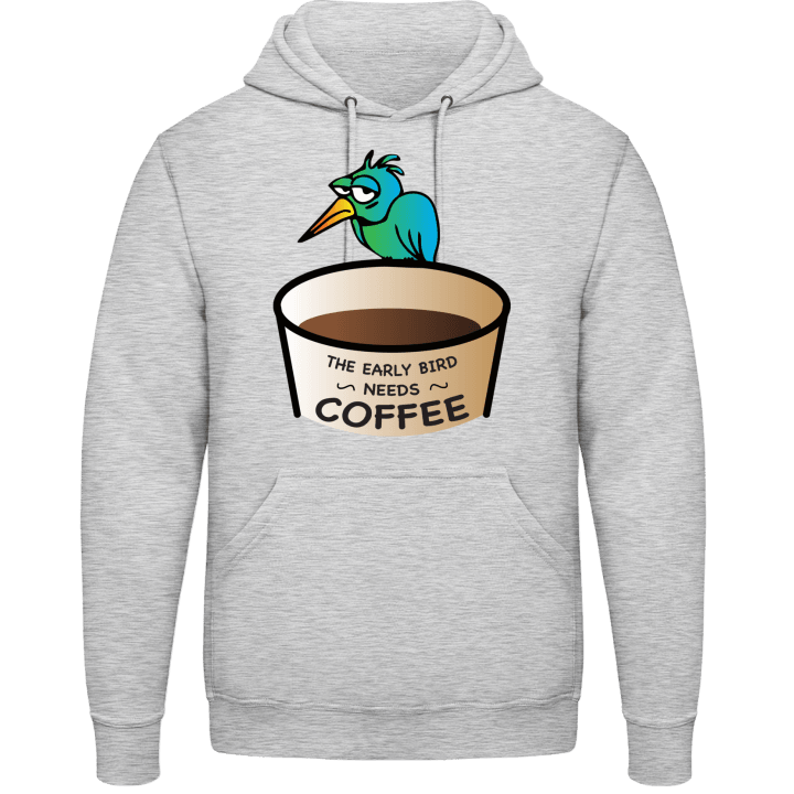 The Early Bird Needs Coffee Felpa con cappuccio contain pic