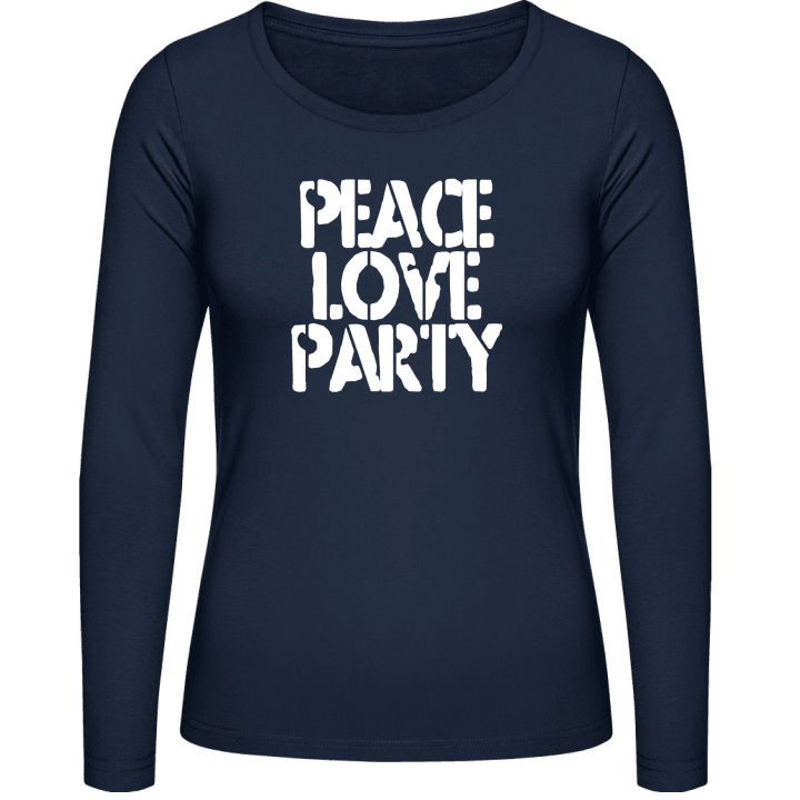 Peace Love Party Langermet skjorte for kvinner contain pic