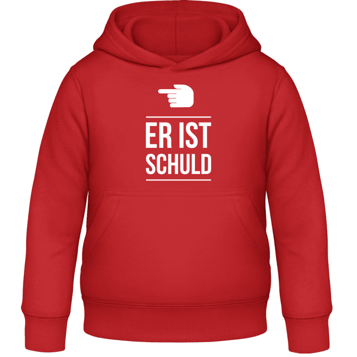 Er ist schuld Kids Hoodie contain pic