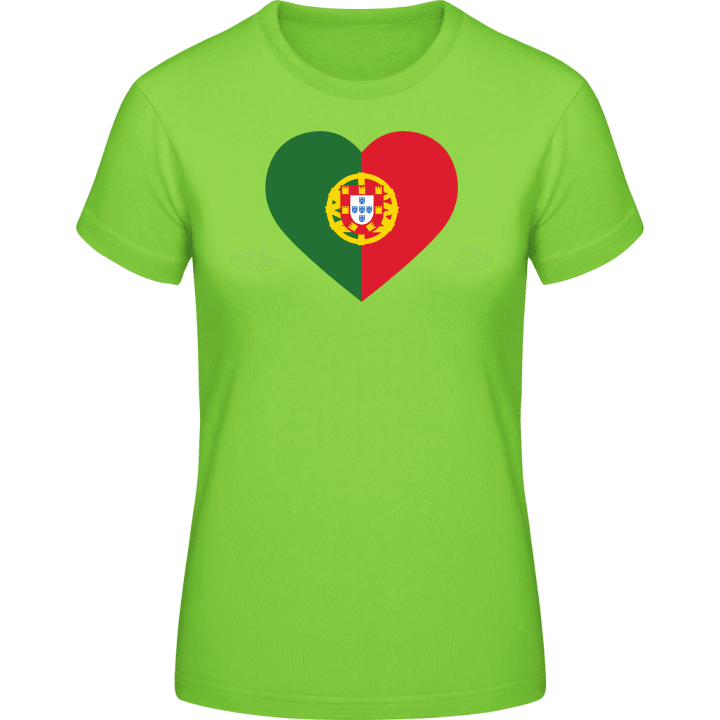 Portugal Heart Flag Crest T-shirt för kvinnor 0 image