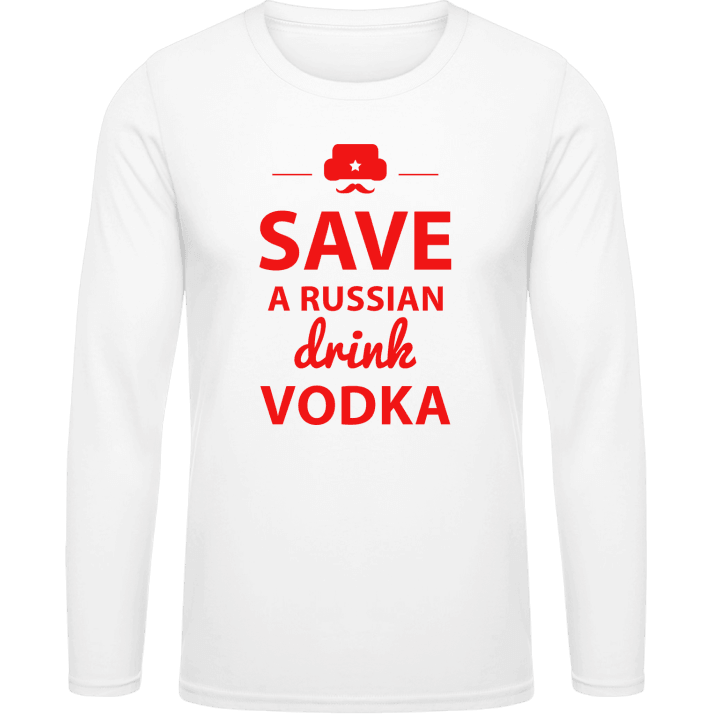 Save A Russian Drink Vodka Camicia a maniche lunghe contain pic