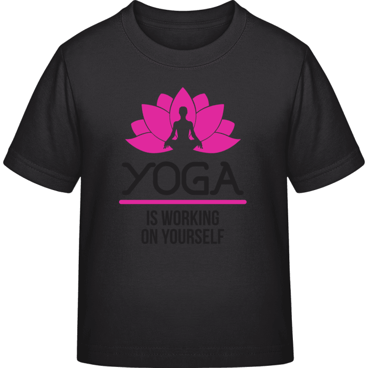 Yoga Is Working On Yourself Kinder T-Shirt contain pic