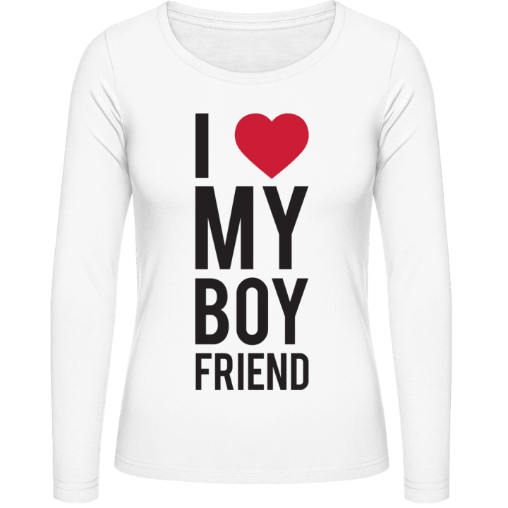 I Heart My Boyfriend Langermet skjorte for kvinner contain pic
