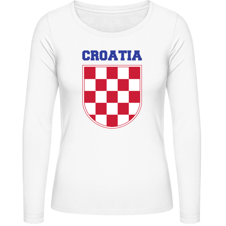 Croatia Flag Shield T-shirt à manches longues pour femmes contain pic