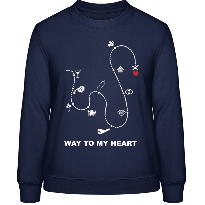 Way To My Heart Sweatshirt för kvinnor contain pic