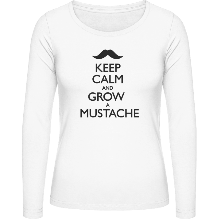 Keep Calm and grow a Mustache Langermet skjorte for kvinner contain pic