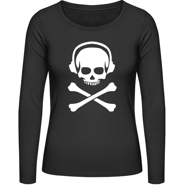 DeeJay Skull and Crossbones T-shirt à manches longues pour femmes contain pic