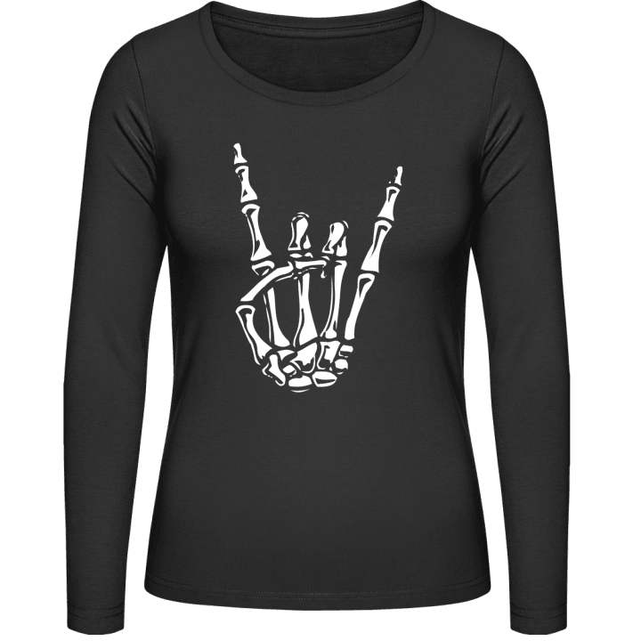 Rock On Skeleton Hand Vrouwen Lange Mouw Shirt contain pic